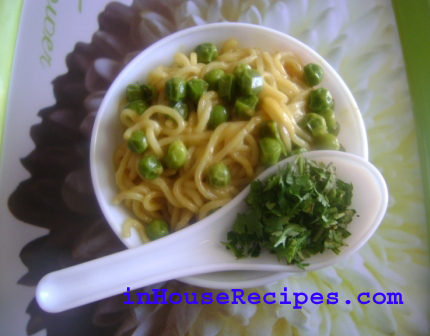 Peas Chilli Maggi In Microwave